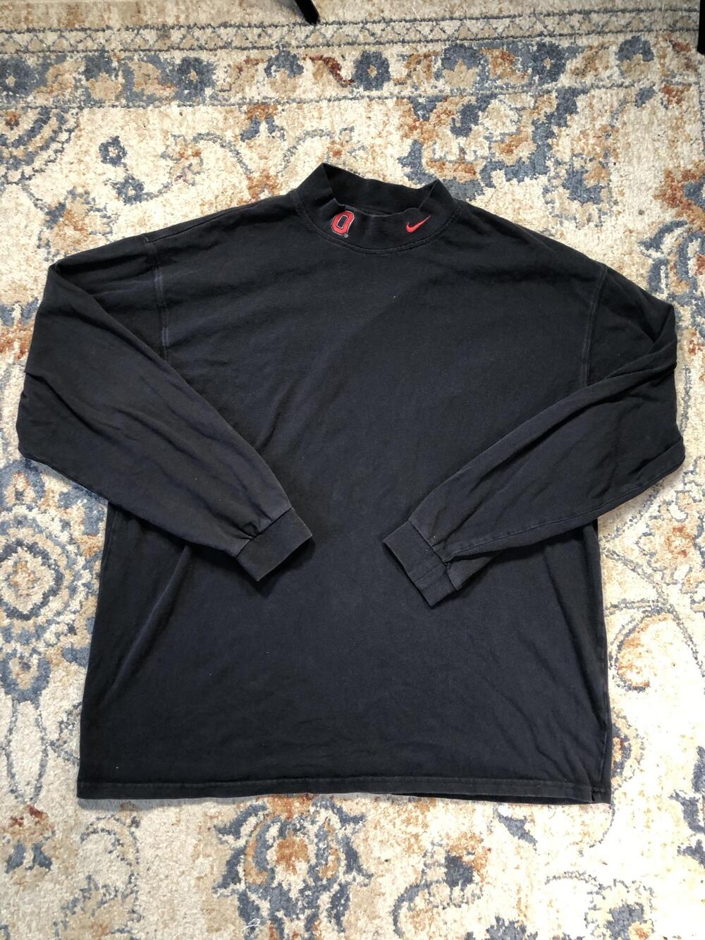 Ohio State Buckeyes Sweatshirt Mens 2XL Black NCAA Football Nike Mock Neck Top